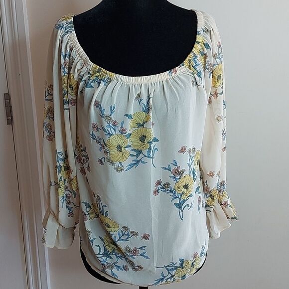 Forever21 Floral peasant top sz. S - Picture 1 of 5